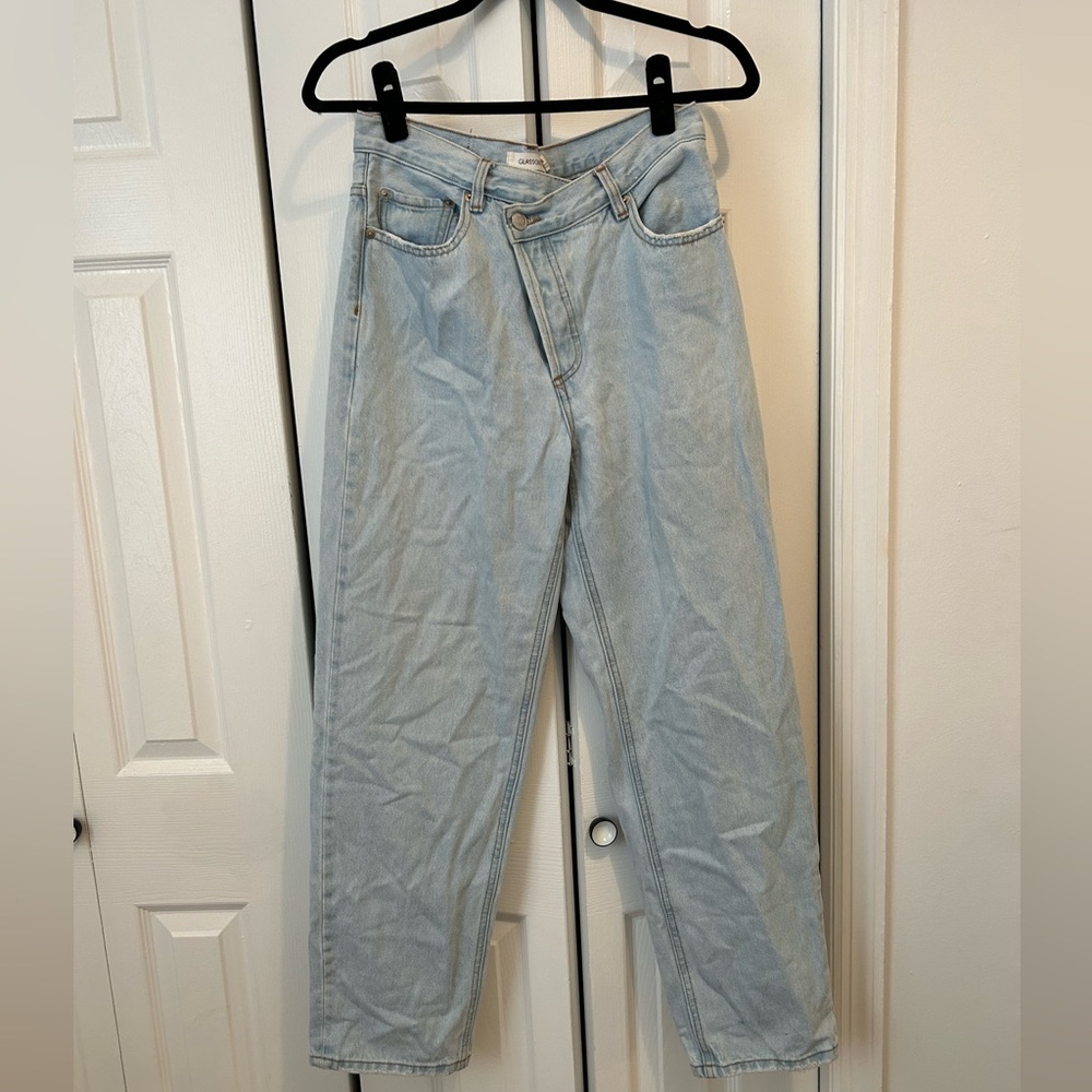 Glassons wide leg criss cross jeans